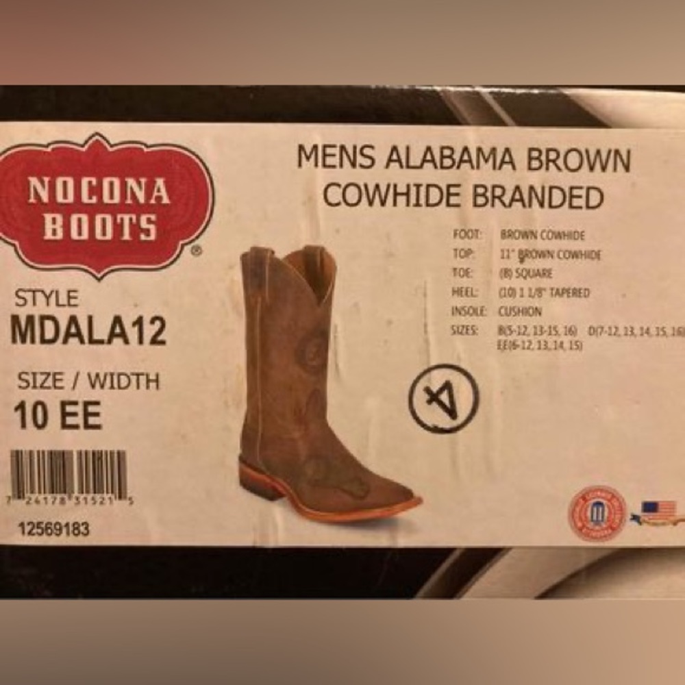 Nocona Alabama cowboy boots.